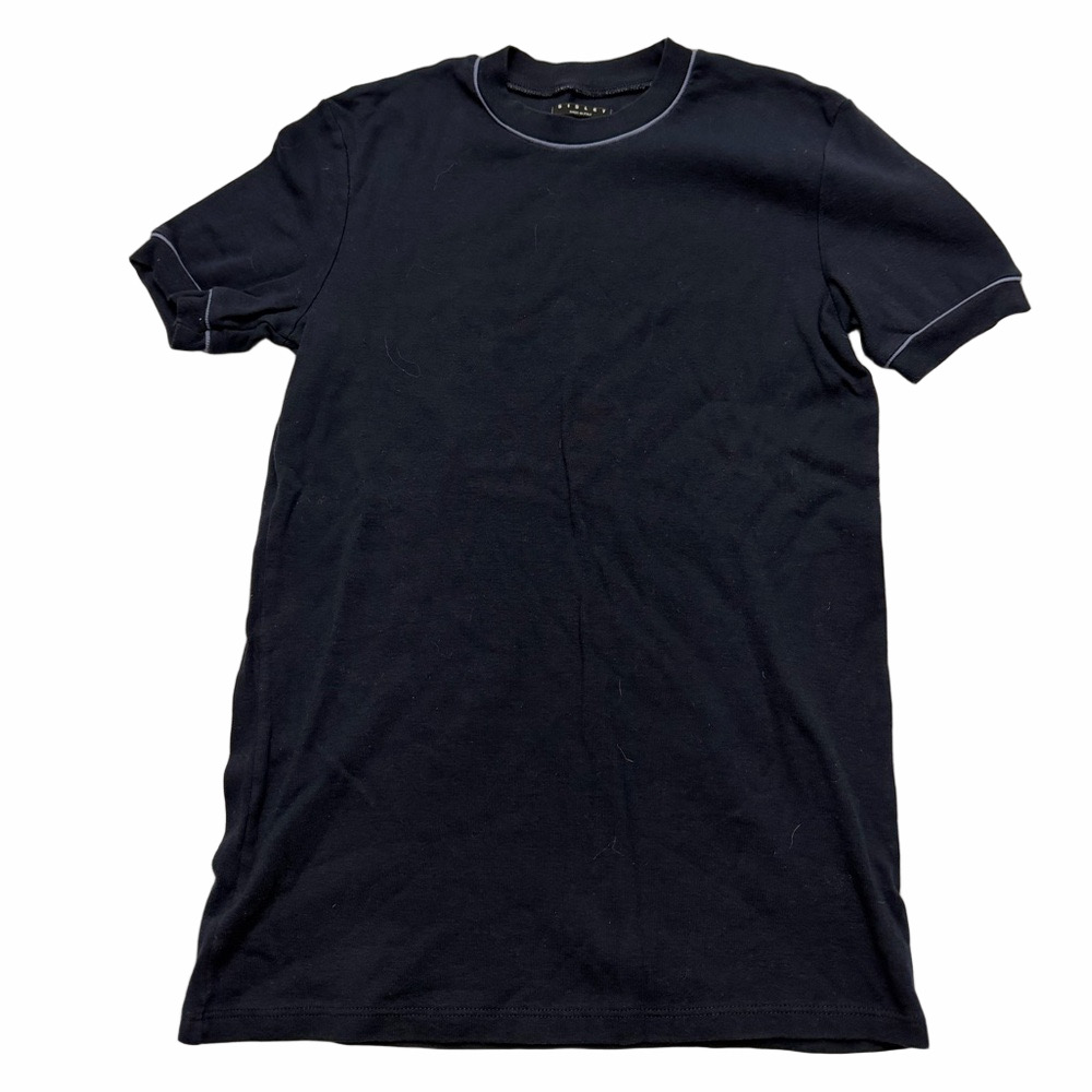 Sisley Men Small Navy Blue Skim Snug T-Shirt Tee Short Sleeve Top Made in Italy